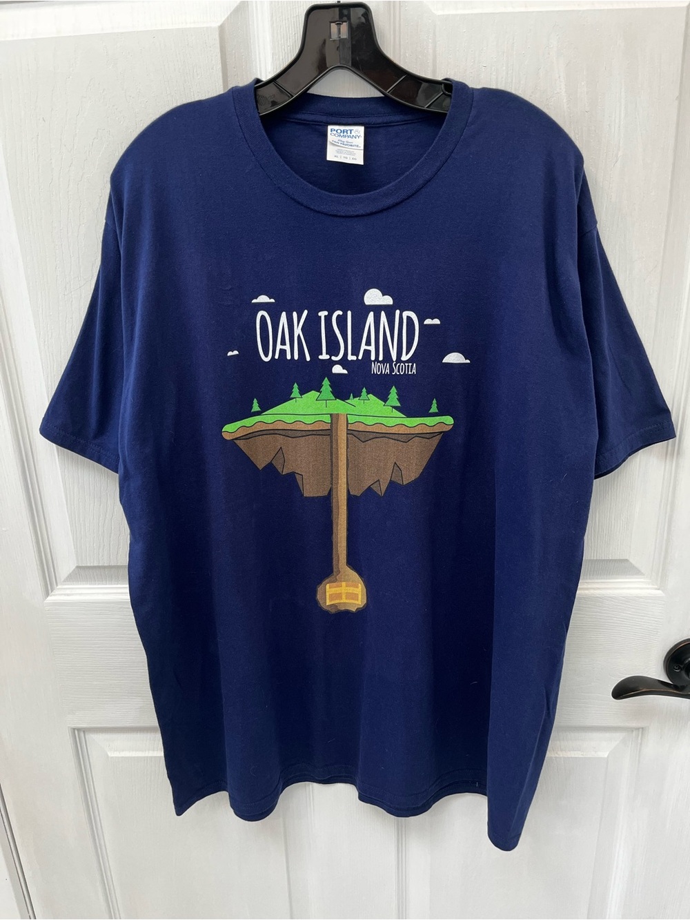 Oak Island Nova Scotia Graphic Tee Navy XL Port & Company Ring Spun Cotton